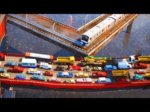 Trains vs Sharp Turns 😱 Teardown