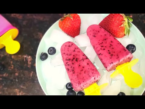 Mixed Berry popsicle | Popsicle recipe | Triple Berry yogurt popsicle