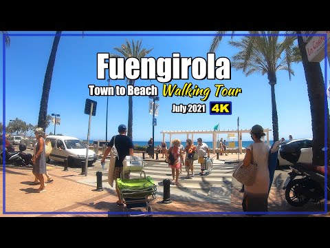 🚶 FUENGIROLA, Málaga, Spain 🚶‍♀️ | Town to Beach WALKING TOUR [4K]