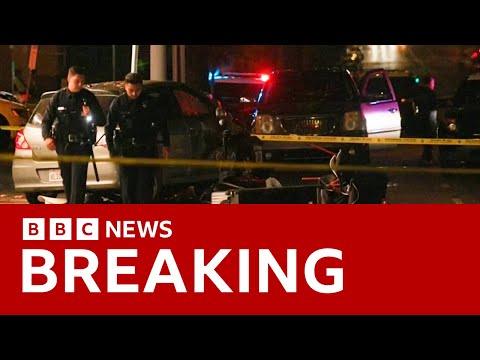 Several critically injured in LA after vehicle driven into crowd, emergency services say | BBC News