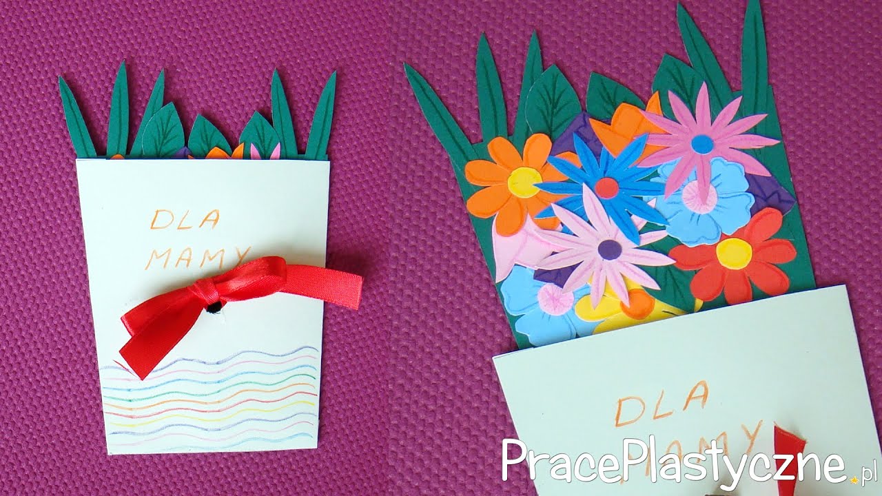 Jak zrobić laurkę na Dzień Matki z wysuwanymi kwiatami?