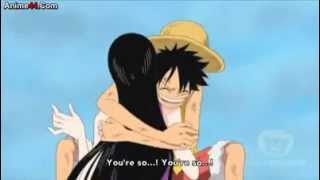 Luffy hugs Boa Hancock