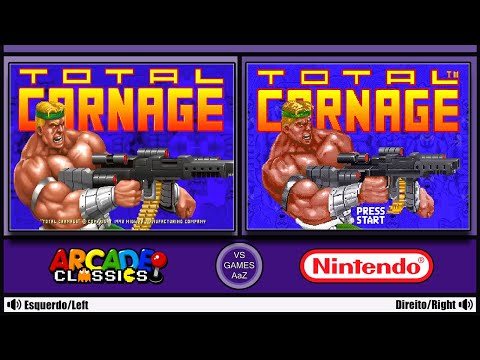 Total Carnage (Arcade VS Super Nintendo)side by side comparison graphics