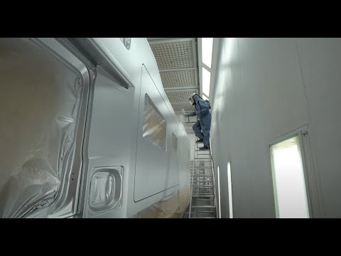 Vario Mobil Lackierhalle: So kommt Farbe auf das Luxus-Wohnmobil. Werksführung 2021.