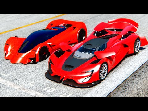 SRT Tomahawk vs Ferrari Marte 2050 Concept at Drag Race 20 KM