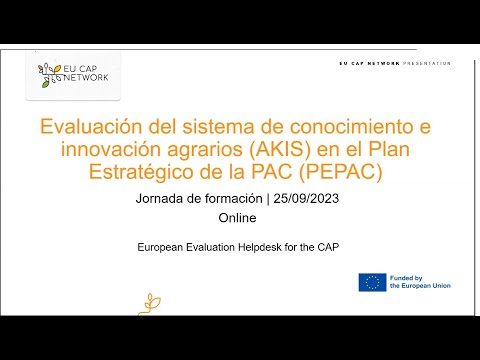 Fotograma del vídeo: Evaluación de AKIS en el Plan estratégico de la PAC