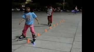 Cute slalom skater