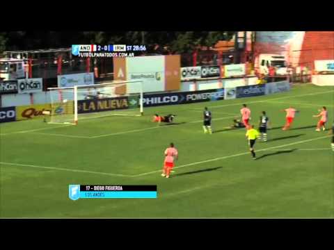 Gol de Figueroa. Los Andes 3 - Ind. Rivadavia 0. Fecha 5. Primera B Nacional 2015. FPT.