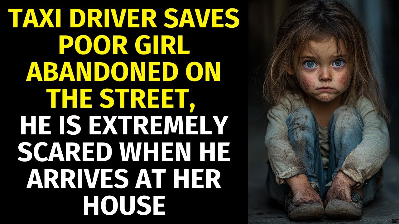 Taxi driver saves poor girl abandoned on the street, he is extremely scared when he arrives...