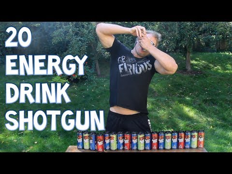 20 Energy Drink Shotgun - *Do NOT Attempt This At Home*