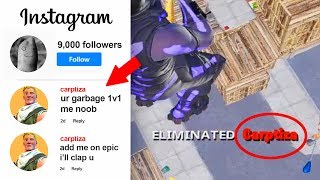 i CHALLENGED HATERS from my INSTAGRAM in Fortnite...