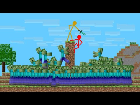 Zombies apocalypse - Stickman VS Minecraft | Ep 1 | Axis Animation