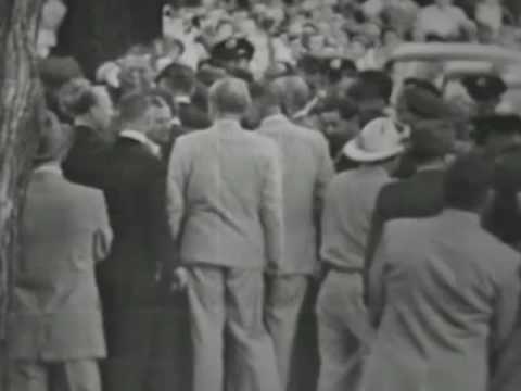 This film shows the news footage of Soviet Premier Nikita Khrushchev's visit to Iowa in 1959. Film three focuses on Krushchev visiting the Iowa State University campus, in particular the College of Home Economics. Film four focuses on Krushchev visiting the Iowa State University campus and arrival at the ISU Swine Nutrition farm.