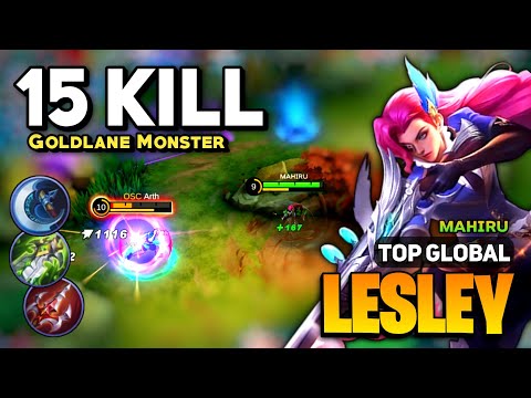 GOLDLANE MONSTER! Lesley Best Build 2023 [ Lesley Top Global Gameplay ] By ᴍᴀʜɪʀᴜ - Mobile Legends