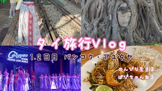 【Vlog】タイ旅行🇹🇭✈️1.2日目編【ニューハーフショー・アユタヤ観光】Bangkok,Ayutthaya,Thai Trip!