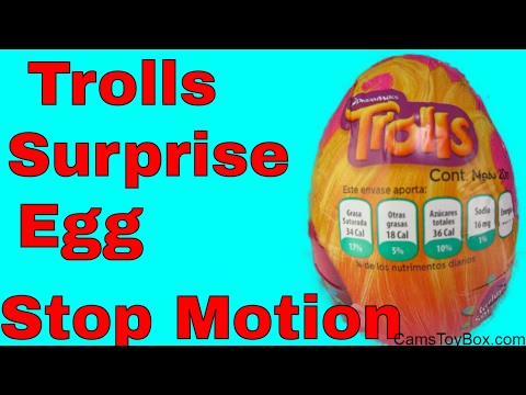 Dreamworks Trolls Chocolate Surprise Egg Opening Stop Motion Animation Fun Toy Kids