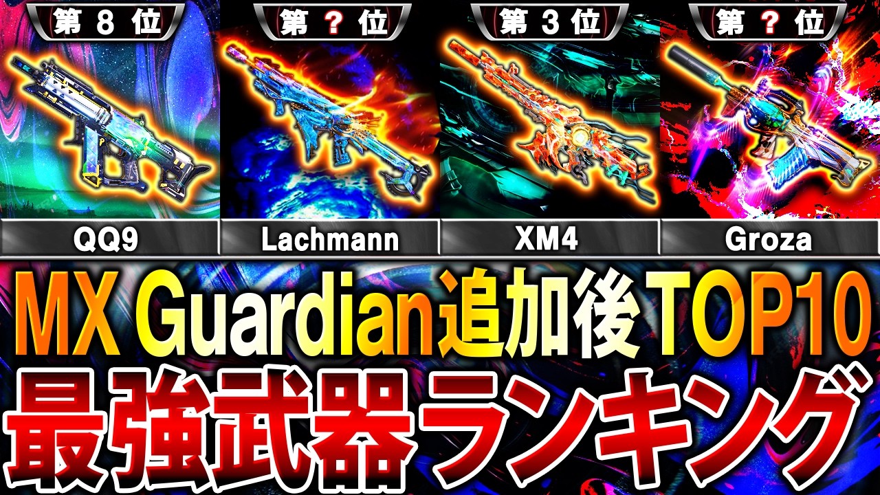 【最新版】新武器MX Guardian追加後‼︎ プロも納得する『最強武器ランキング』第1位〜第10位＋最強カスタム紹介‼︎【CoDモバイル】