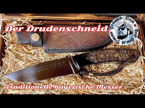 Bayerische traditionelle Messer, der Drudenschneid, das Drudenmesser mystisch und handgeschmiedet