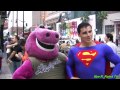 Superman And Barney At Hannah Montana Movie Premiere In Hollywood Theyworkfortips Com