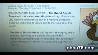 Grand Rapids Press and Kalamazoo Gazette to Layoff 223