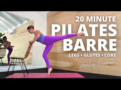 20-minute BARRE PILATES WORKOUT || Legs, glutes and core.. Ashley Freeman