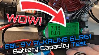 EBL 9V Batteries 8 Pack Alkaline 6LR61 Capacity Test 3 Day mAh mWh Time Lapse