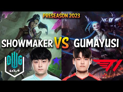 DK Showmaker vs T1 Gumayusi - CAITLYN vs JINX ADC - KR Ranked