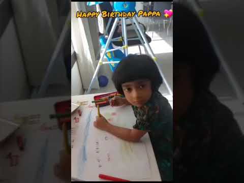 Making birthday card to Pappa#cutebaby #granddaughter #shortfeed #cute Anvee#oman #cutebaby
