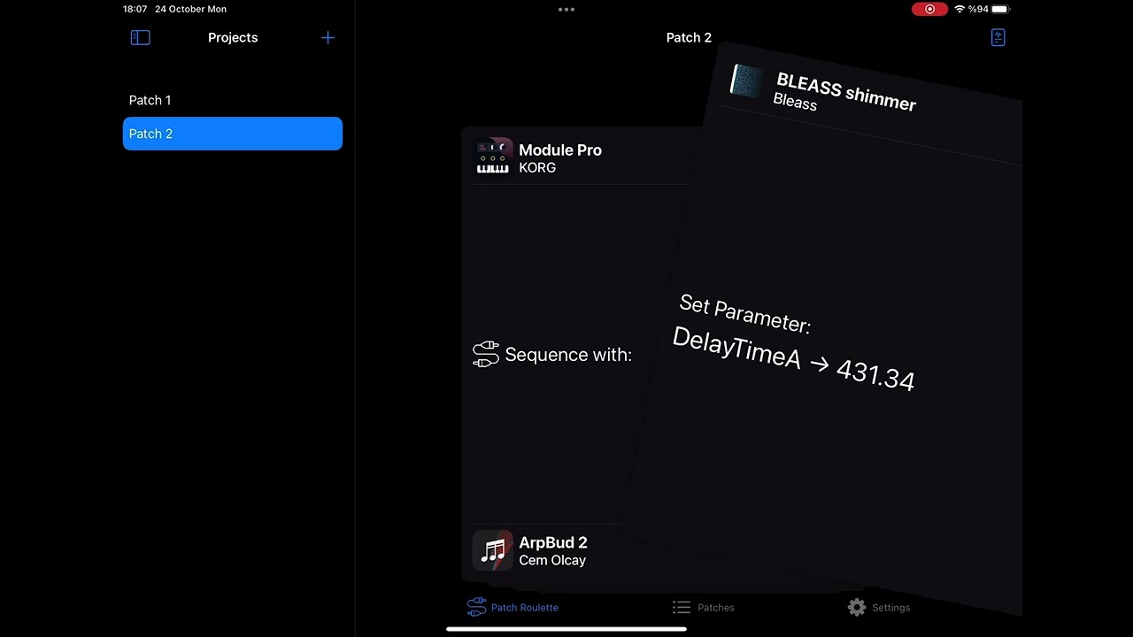 Patch Roulette - AUv3 Patch Randomizer Demo