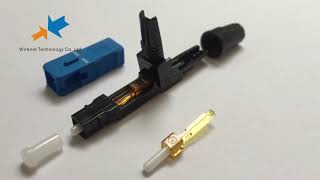 How to use FTTH fiber optic cable field terminate sc fast connector