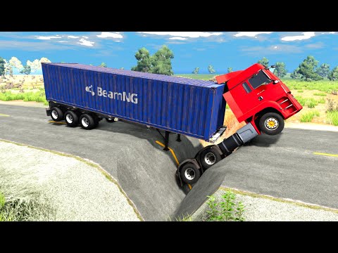 TRUCKS VS POTHOLES - BEAMNG DRIVE