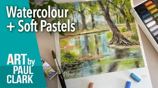 How to Paint a Woodland Scene with Watercolour and Soft Pastels