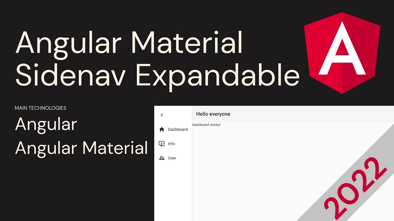 Angular Material: Sidenav w. Toolbar (Expandable/Collapsable) | 2022