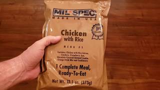 1999 Milspec MRE Menu 1 Chicken and Rice
