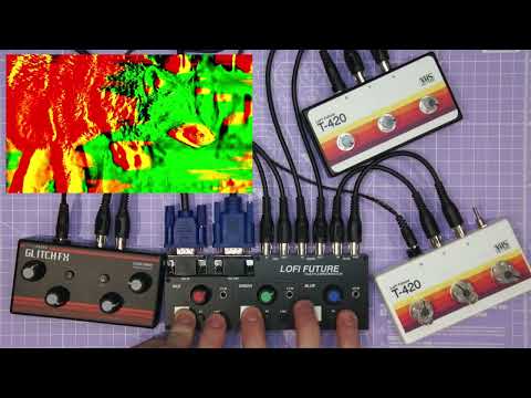 HD Analog Glitch Effects! Full 1080p - VGA FX Experimenter - Desktop VGA to RCA adapter