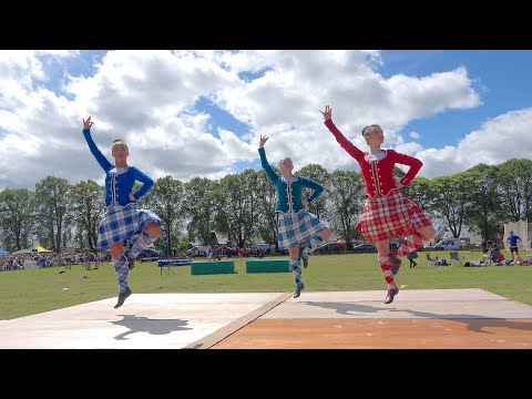 Highland Fling Scottish Dance Competition during 2022 Oldmeldrum Highland Games in Scotland