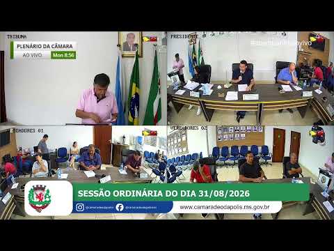 Transmissão ao vivo da sessão Ordinária do dia 31/08/2026
