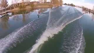 preview picture of video '5 year old wakeboarder - 47 degree water - heli video'
