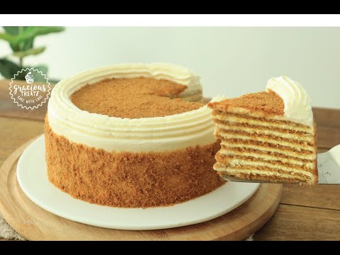 Eggless Medovik Russian Honey Cake Recipe