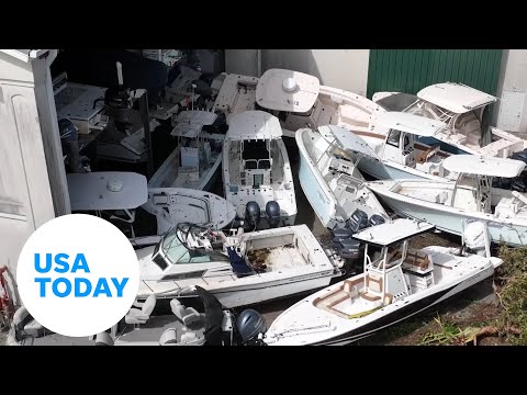 Florida drone captures beached boats, destroyed Sanibel Causeway USA TODAY