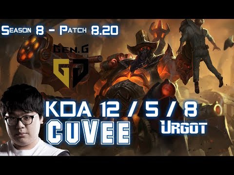 GEN CuVee URGOT vs SKT T1 Untara SION Top - Patch 8.20 KR Ranked