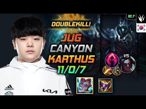Canyon Karthus Jungle vs Kayn - 캐니언 정글 카서스 리안드리 수확 - LOL KR 12.7
