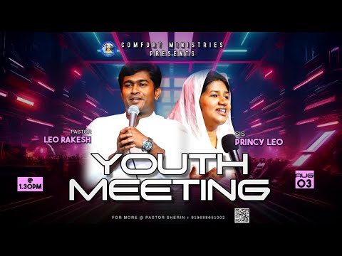 🔴🅻🅸🆅🅴  YOUTH MEETING 2025 | Pr.Leo Rakesh | Sis. Princy Leo | Pr. Sherin | JCC CHURCH Vattam
