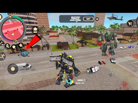 Rope Hero: Vice Town (Transformer Fight Green Car Robot) Transformer Crushed Robot Car - Gameplay HD