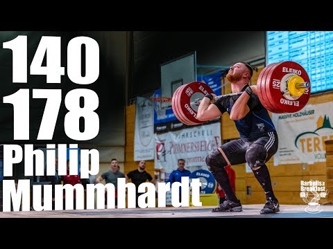 Philip Mummhardt (106kg) 140kg Snatch 178kg Clean and Jerk - 2018 German Champion