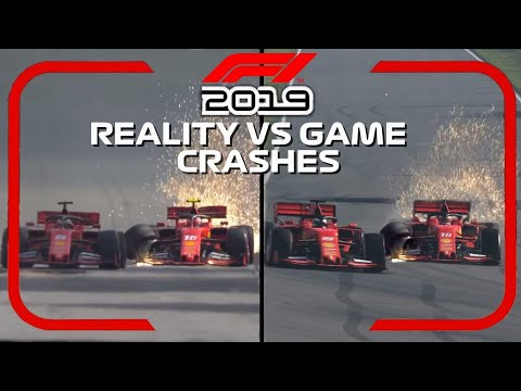 F1 2019 REAL LIFE CRASHES VS GAME