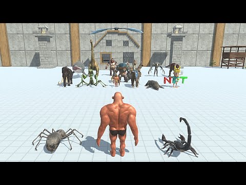 HILL GIANT WITH SPIDER & SCORPION VS BOSSES - Animal Revolt Battle simulator