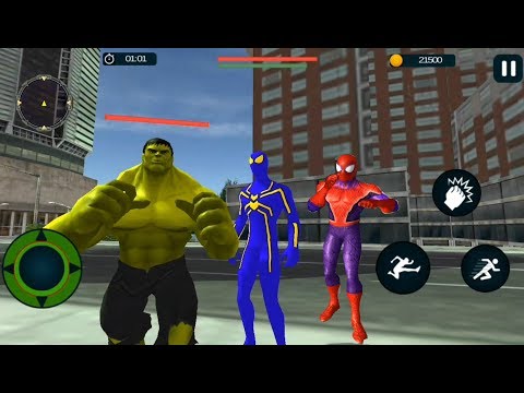 Green Spider Hero Fighting Battle | Spider Hero Vs Monster Vs Spider Villains - Android GamePlay