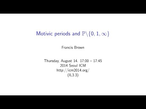 ICM2014 VideoSeries IL3.3 : Francis Brown on Aug14Thu