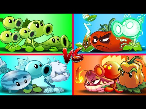 Teams - Peas vs Ice vs Fire vs Electric ► Plants vs. Zombies 2: It's About Time